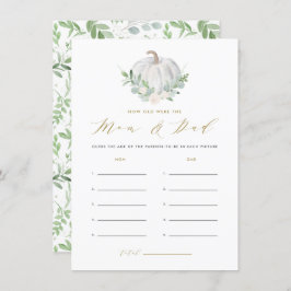 Tarjeta De Recepción Calabaza blanca ¿Qué edad tenían los juegos de mam