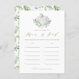 Tarjeta De Recepción Calabaza blanca ¿Qué edad tenían los juegos de mam