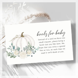 Tarjeta De Recepción Calabaza blanca Solicitud de libro Baby Shower