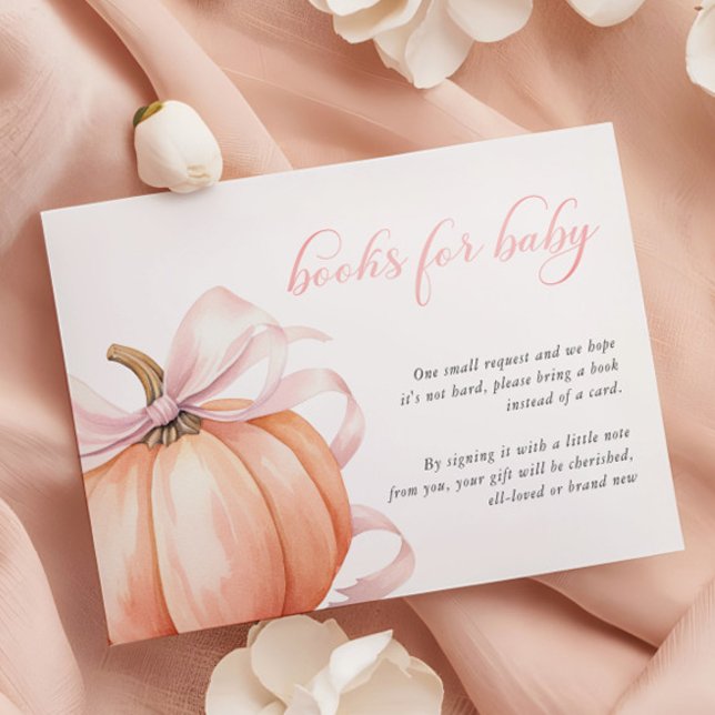 Tarjeta De Recepción Calabaza: Bow rosa: Libros de Baby Shower para beb (Subido por el creador)