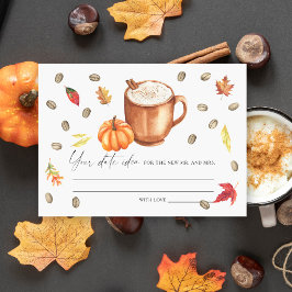 Tarjeta De Recepción Calabaza Café Ducha de novia Fecha ideas de noche