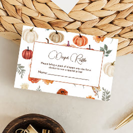 Tarjeta De Recepción Calabaza Caída Baby Shower Diaper Raffle