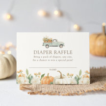 Calabaza Caída Baby Shower Diaper Raffle Ticket