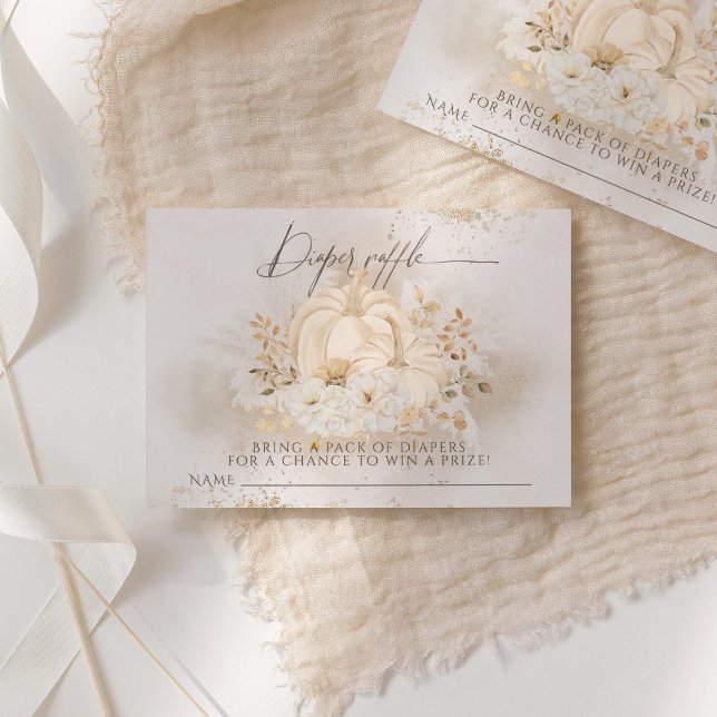 Tarjeta De Recepción Calabaza Caída Flor y Pampas Baby Shower Diaper (Subido por el creador)