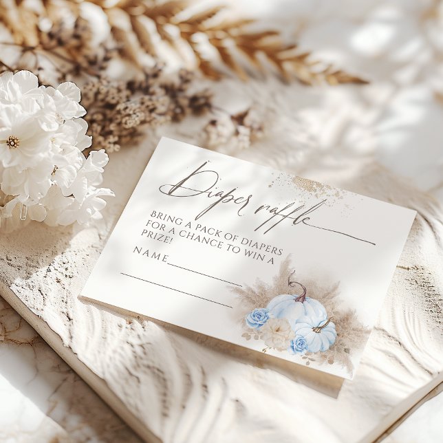 Tarjeta De Recepción Calabaza Caída Flor y Pampas Baby Shower Diaper (Subido por el creador)