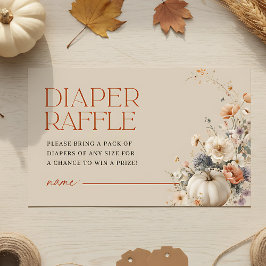 Tarjeta De Recepción Calabaza Caída Floral Baby Shower Diaper Raffle