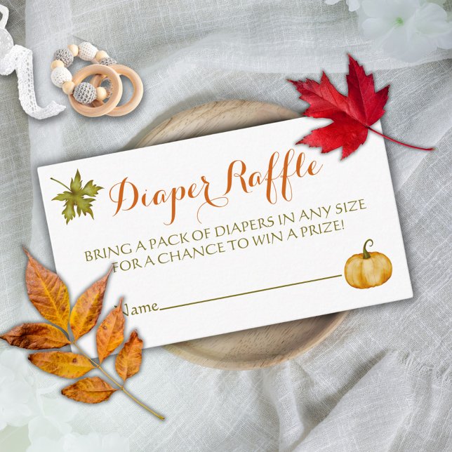 Tarjeta De Recepción Calabaza Cuta Cae Baby Shower Diaper Raffle (Subido por el creador)