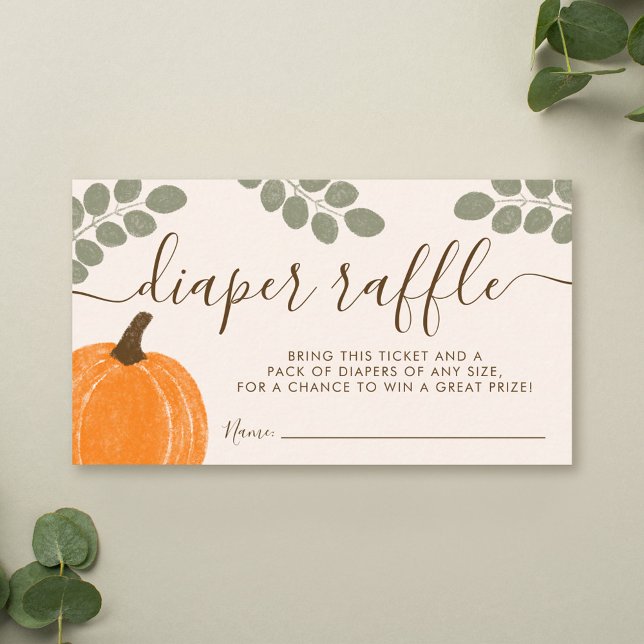 Tarjeta De Recepción Calabaza Cuta Eucalyptus Caída Diaper Raffle (Subido por el creador)