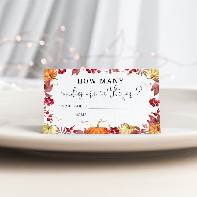 Tarjeta De Recepción Calabaza de cascarilla cuántos dulces (Subido por el creador)