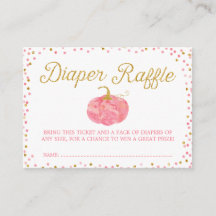 Calabaza de color de agua Purpurina Diaper Raffle 