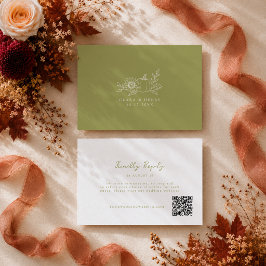Tarjeta De Recepción Calabaza de girasol verde oliva Otoño RSVP en líne