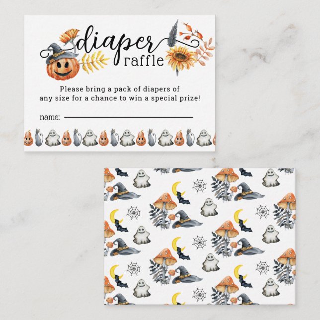 Tarjeta De Recepción Calabaza de Halloween Calabaza Pequeño Boo Diaper  (Anverso / Reverso)