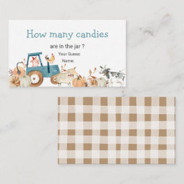 Tarjeta De Recepción Calabaza de la granja de animales Tractor ¿Cuántos