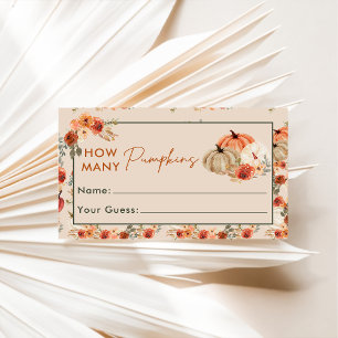 Tarjeta De Recepción Calabaza de otoño adivina cuántas zapatillas de ju