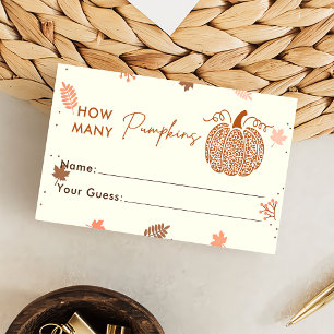 Tarjeta De Recepción Calabaza de otoño adivina cuántas zapatillas de ju
