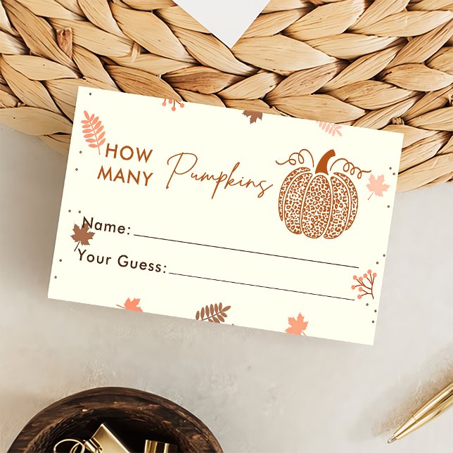 Tarjeta De Recepción Calabaza de otoño adivina cuántas zapatillas de ju (Subido por el creador)