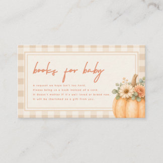 Tarjeta De Recepción Calabaza de otoño con letra minimalista "Libros pa