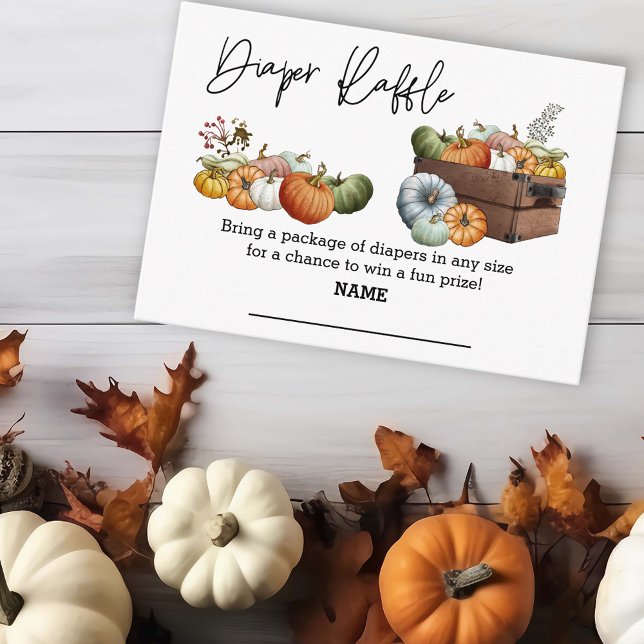 Tarjeta De Recepción Calabaza de otoño de Diaper Raffle Halloween (Subido por el creador)