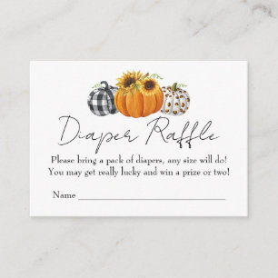 Tarjeta De Recepción Calabaza de otoño Girasol Baby Shower Diaper Raffl