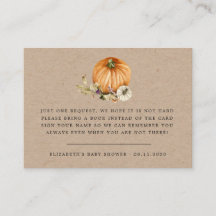 calabaza de otoño rústica ducha de bebé con flores