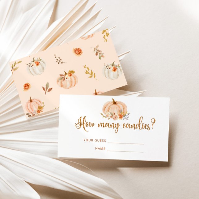 Tarjeta De Recepción Calabaza de Relieve metalizado de oro otoño cuánto (Subido por el creador)