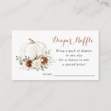 Calabaza de roya floral Baby Shower Diaper Raffle
