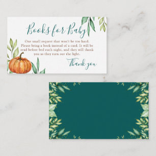 Tarjeta De Recepción Calabaza de verdor libros de Baby Shower para bebé
