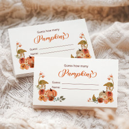 Tarjeta De Recepción Calabaza del otoño adivina cuántas calabazas