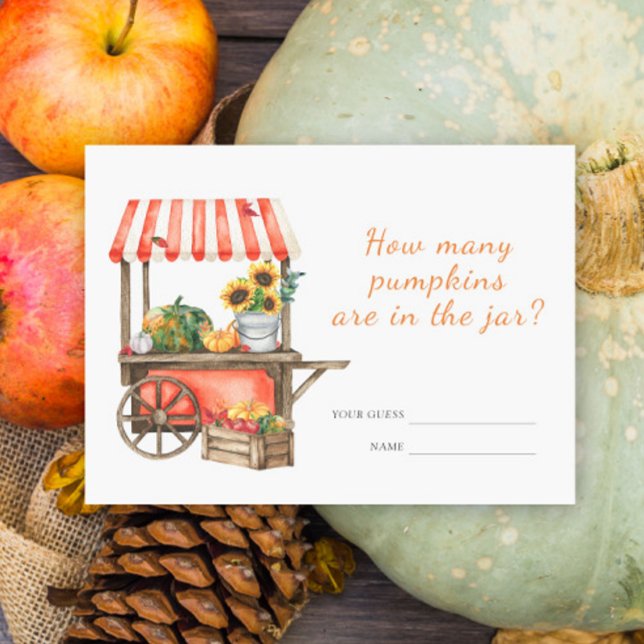 Tarjeta De Recepción Calabaza ducha bebé Adivina cuántas calabazas jueg (Subido por el creador)