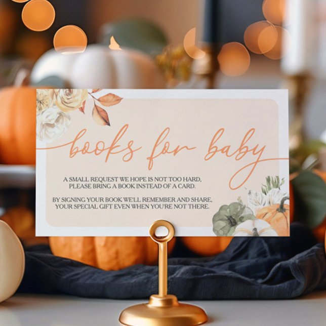 Tarjeta De Recepción Calabaza En El Otoño Baby Shower Libros Para Bebés (Subido por el creador)