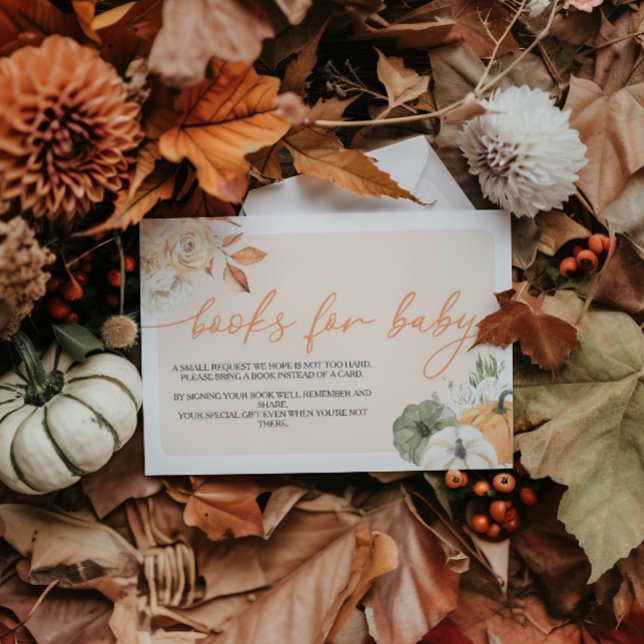 Tarjeta De Recepción Calabaza En El Otoño Baby Shower Libros Para Bebés (Subido por el creador)
