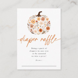 Tarjeta De Recepción Calabaza Floral Caída Baby Shower Diaper Raffle