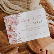 Calabaza Floral Caída Baby Shower Diaper Raffle