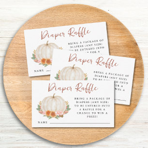 Tarjeta De Recepción Calabaza floral Diaper Raffle