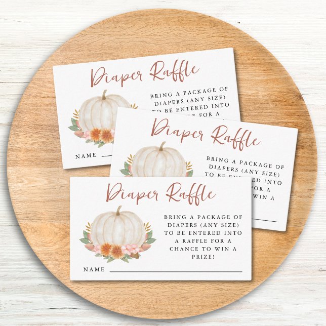 Tarjeta De Recepción Calabaza floral Diaper Raffle (Subido por el creador)