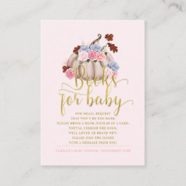 Tarjeta De Recepción Calabaza floral trae libros solicitados para bebés