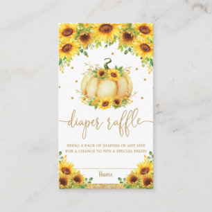 Tarjeta De Recepción Calabaza girasol Baby Shower Diaper Raffle