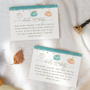 Tarjeta De Recepción Calabaza Minimalista Caída Moderna Bebé Niño Ducha