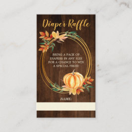 Tarjeta De Recepción Calabaza Naranja de madera Caída Baby Shower Diape