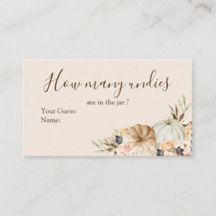 Tarjeta De Recepción Calabaza naranja quemada Floral Cuántos Undies Enc