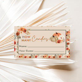 Tarjeta De Recepción Calabaza otoñal adivina cuántas cartas de juego de