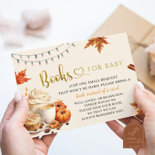 Tarjeta De Recepción Calabaza otoñal está preparando el libro de la lic