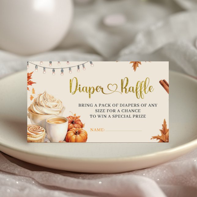 Tarjeta De Recepción Calabaza otoñal prepara café deja Baby Shower (Subido por el creador)