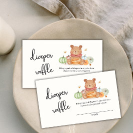 Tarjeta De Recepción Calabaza Pie Teddy Bear Diaper Raffle Baby Shower