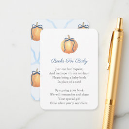 Tarjeta De Recepción Calabaza Preppy Con Bow Trae Baby Shower Del Libro