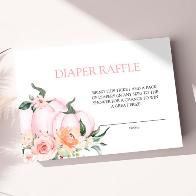 Tarjeta De Recepción Calabaza rosa Baby Shower Diaper Raffle (Subido por el creador)