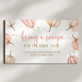 Tarjeta De Recepción Calabaza Rosa Cae Ducha De Novias Trae Una Receta