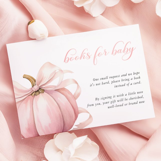 Tarjeta De Recepción Calabaza rosa Coquette Bow Baby Shower Boys Baby (Subido por el creador)