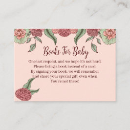 Tarjeta De Recepción Calabaza Rosa Floral Libros Baby Shower Para Bebés