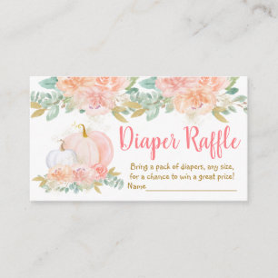 Tarjeta De Recepción Calabaza Rubor Floral Baby Shower Diaper Rafffle